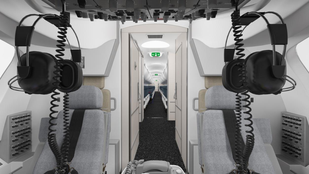 3D Airbus A220 100 Delta Detailed Interior Rigged