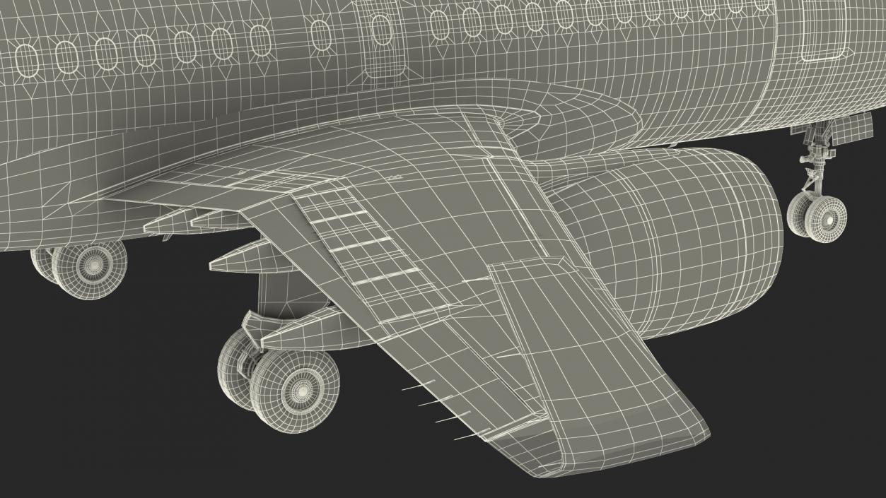 3D Airbus A220 100 Delta Detailed Interior Rigged