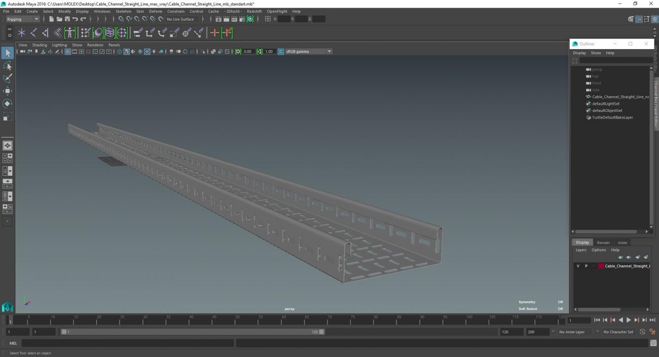 Cable Tray Straight Line 3D model