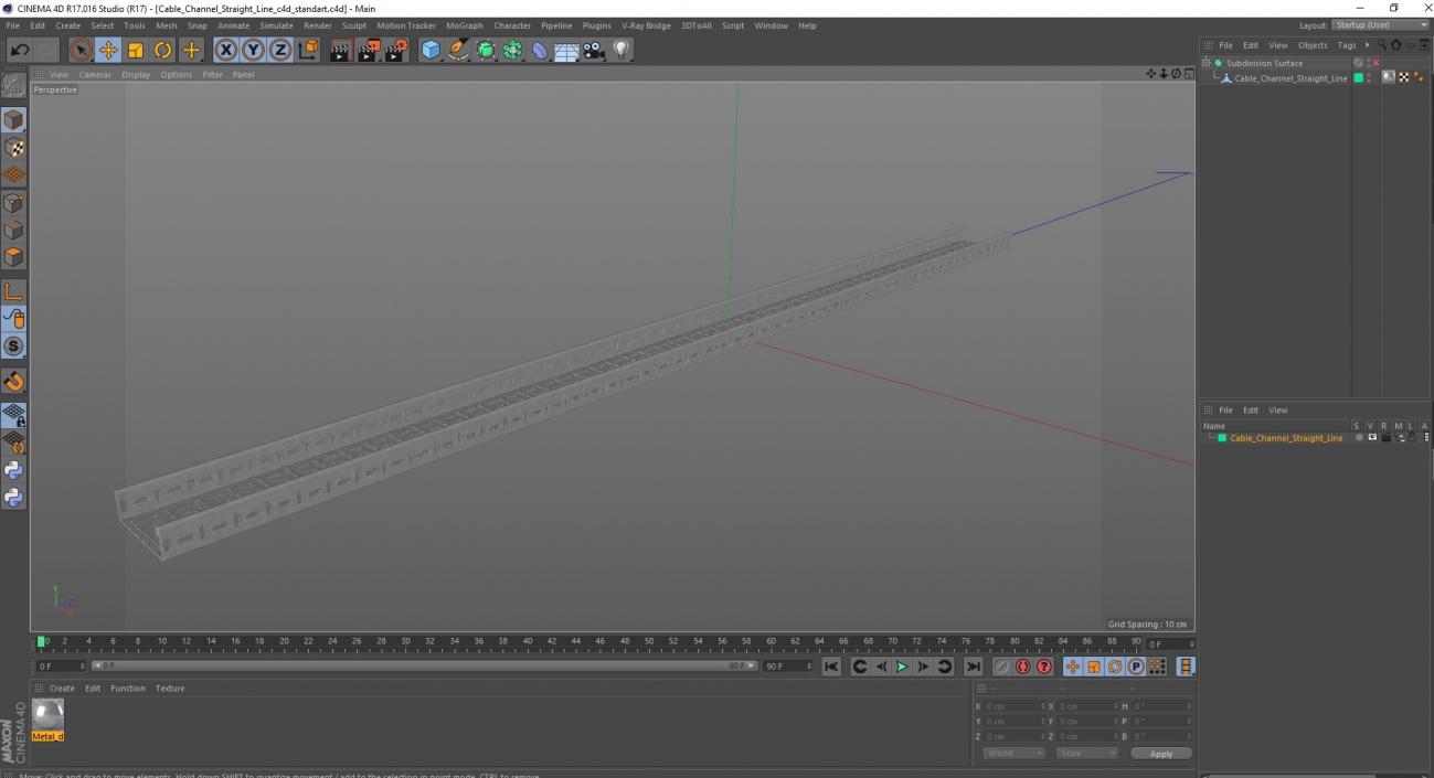 Cable Tray Straight Line 3D model