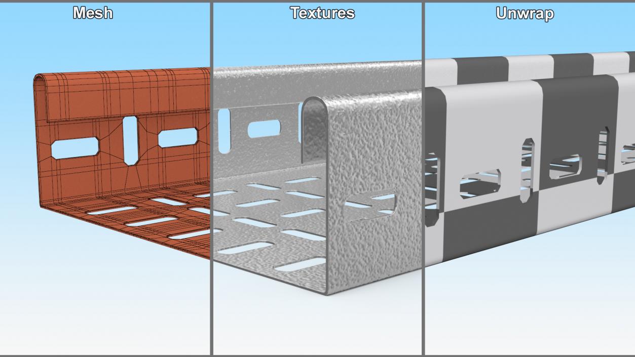 Cable Tray Straight Line 3D model