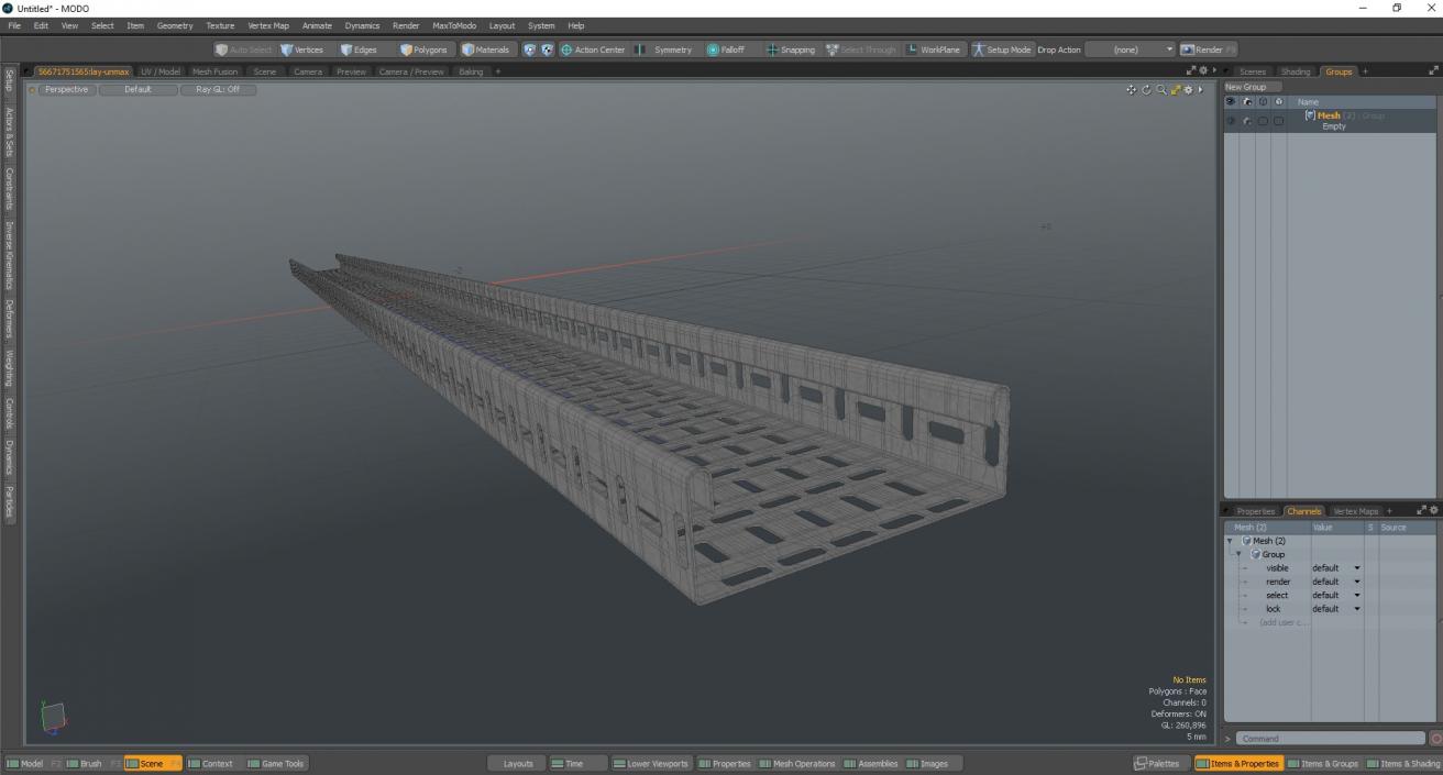 Cable Tray Straight Line 3D model