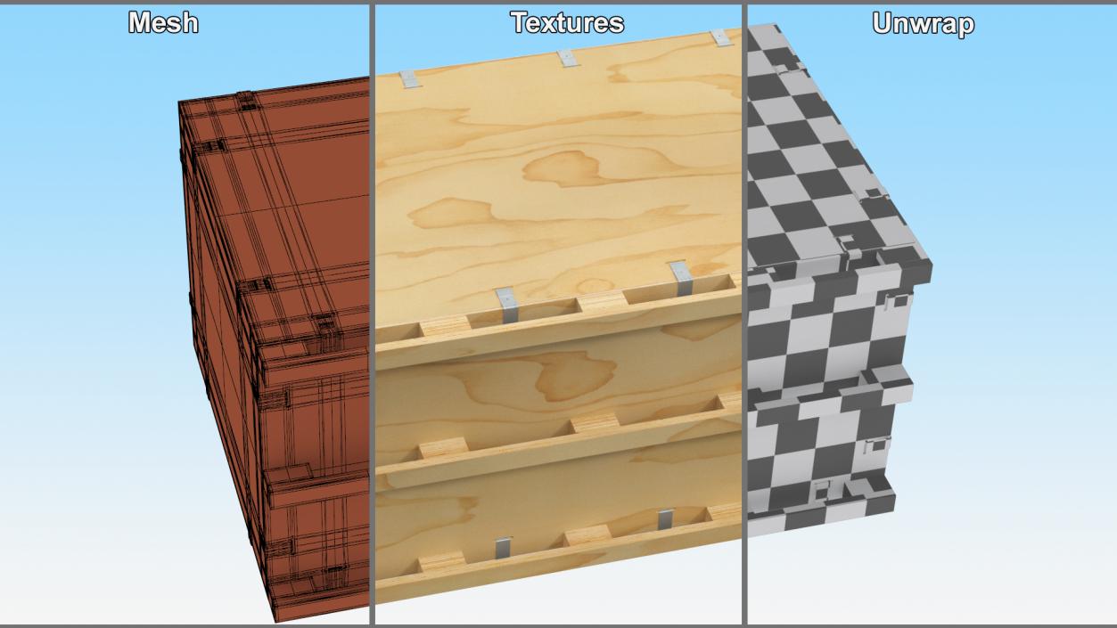 3D Heavy Duty Wood Crate