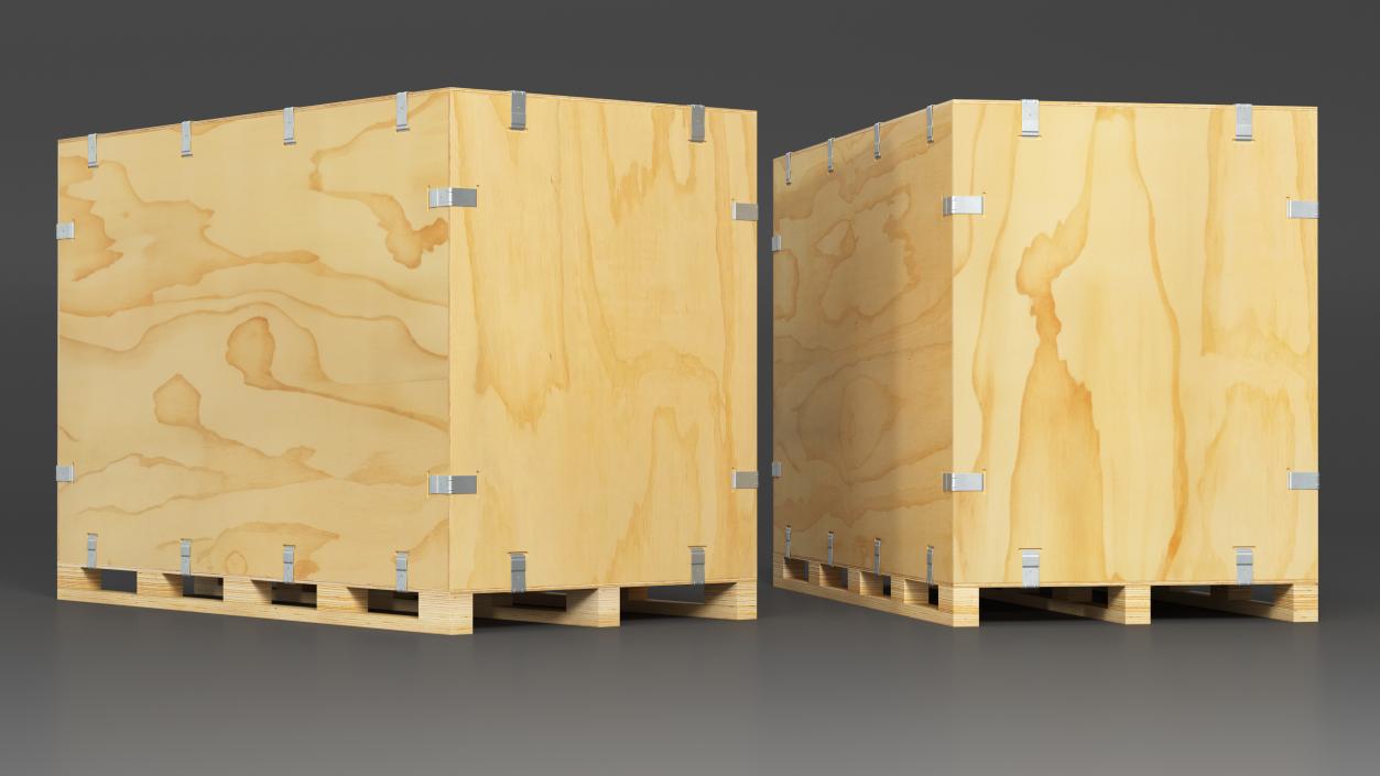 3D Heavy Duty Wood Crate