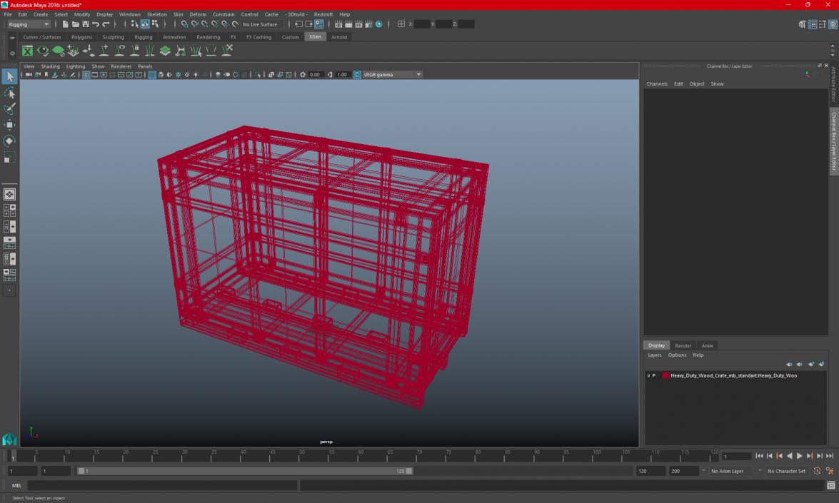 3D Heavy Duty Wood Crate