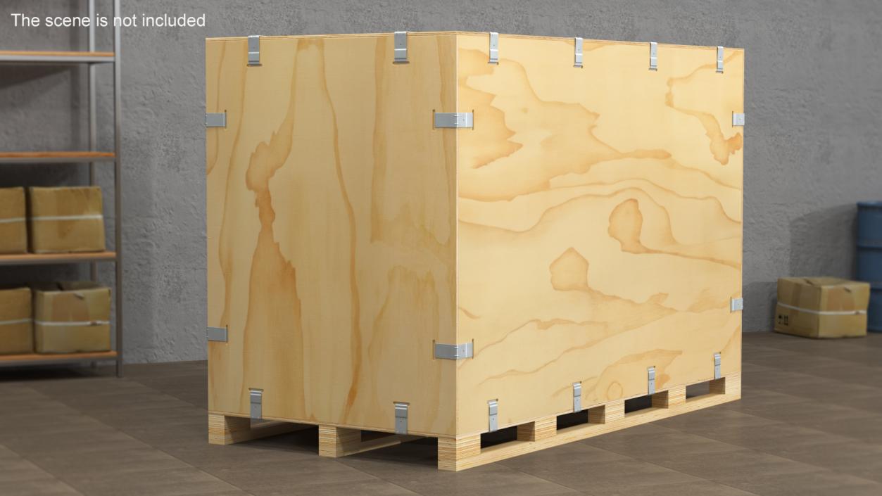 3D Heavy Duty Wood Crate