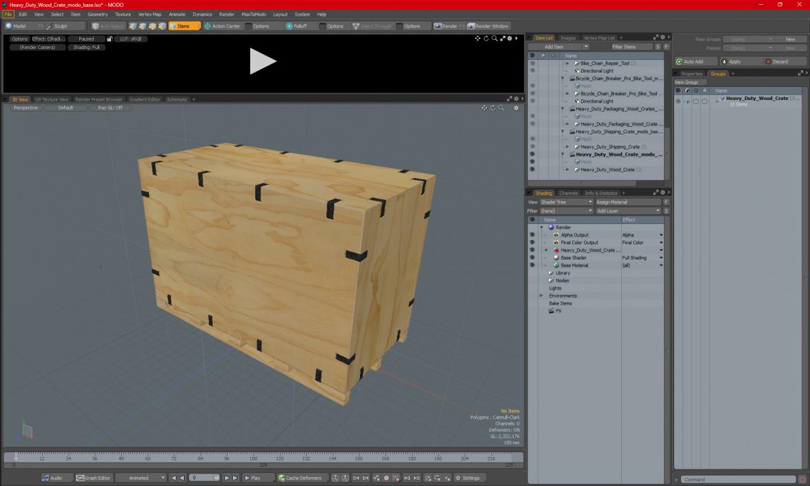 3D Heavy Duty Wood Crate