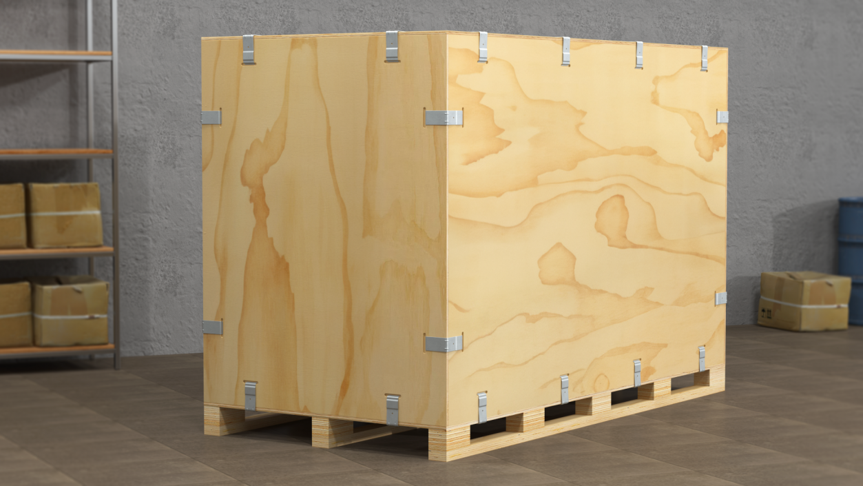 3D Heavy Duty Wood Crate