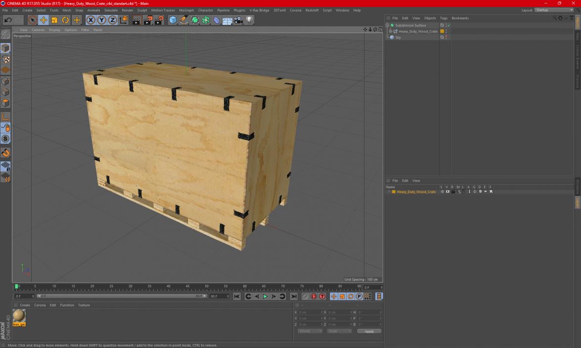 3D Heavy Duty Wood Crate