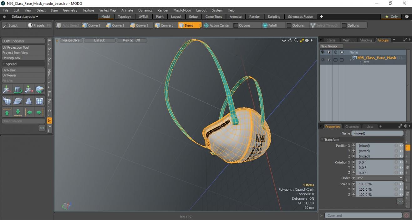 N95 Class Face Mask 3D model