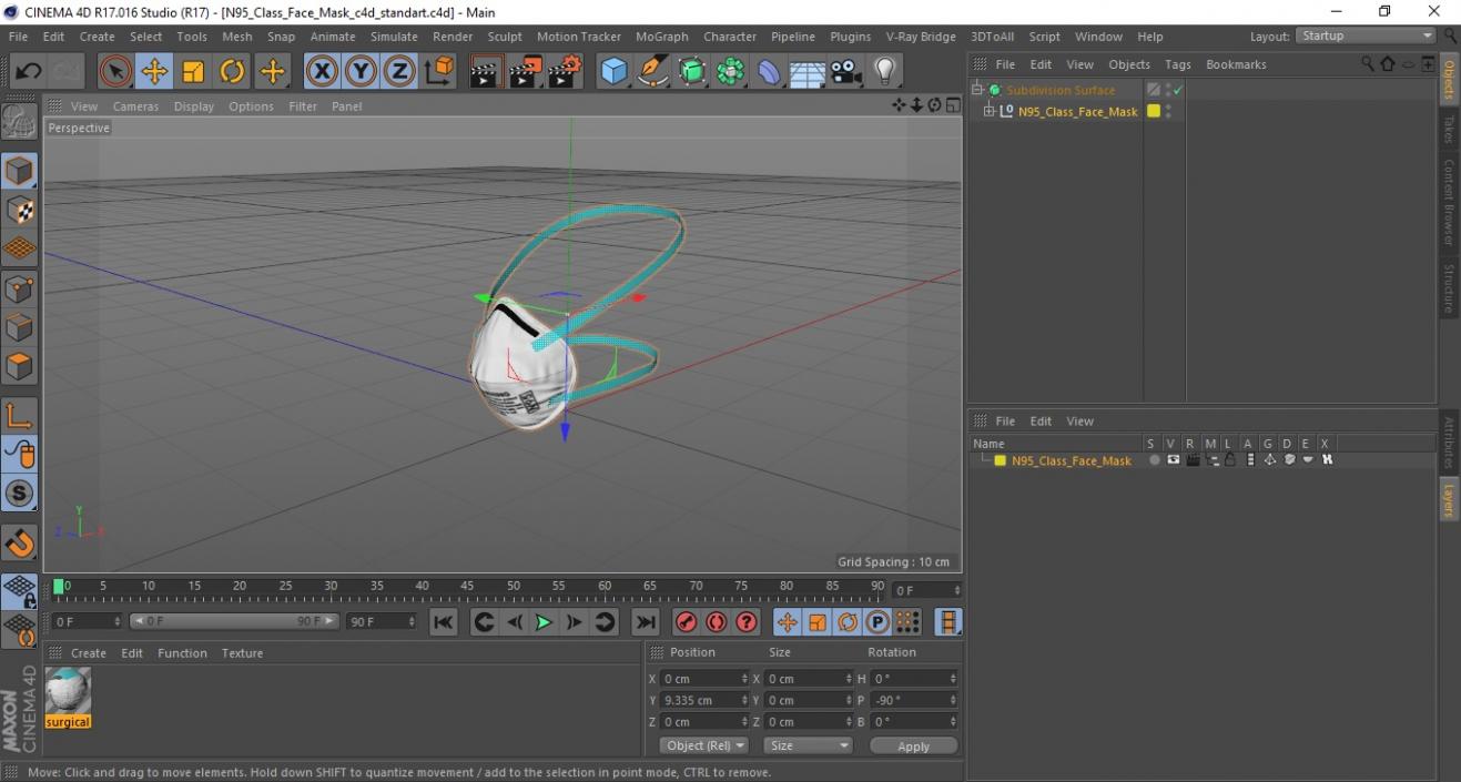 N95 Class Face Mask 3D model
