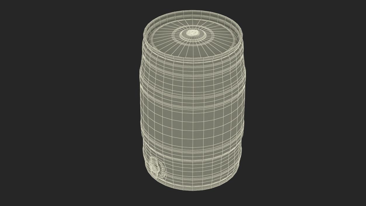 Beer Keg with Tap and Label 3D