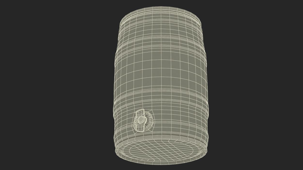 Beer Keg with Tap and Label 3D