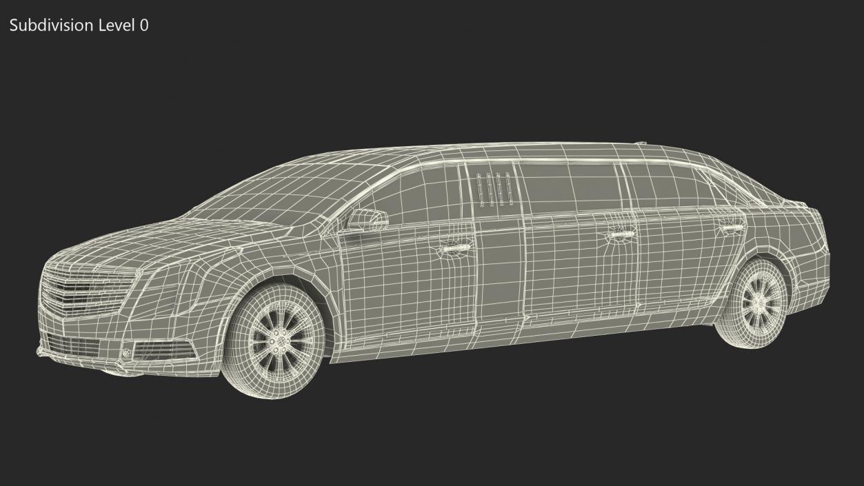 Six Door Limousine Generic Simple Interior 3D