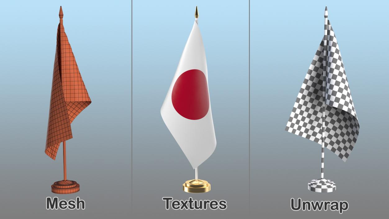 3D Table Flag Japan