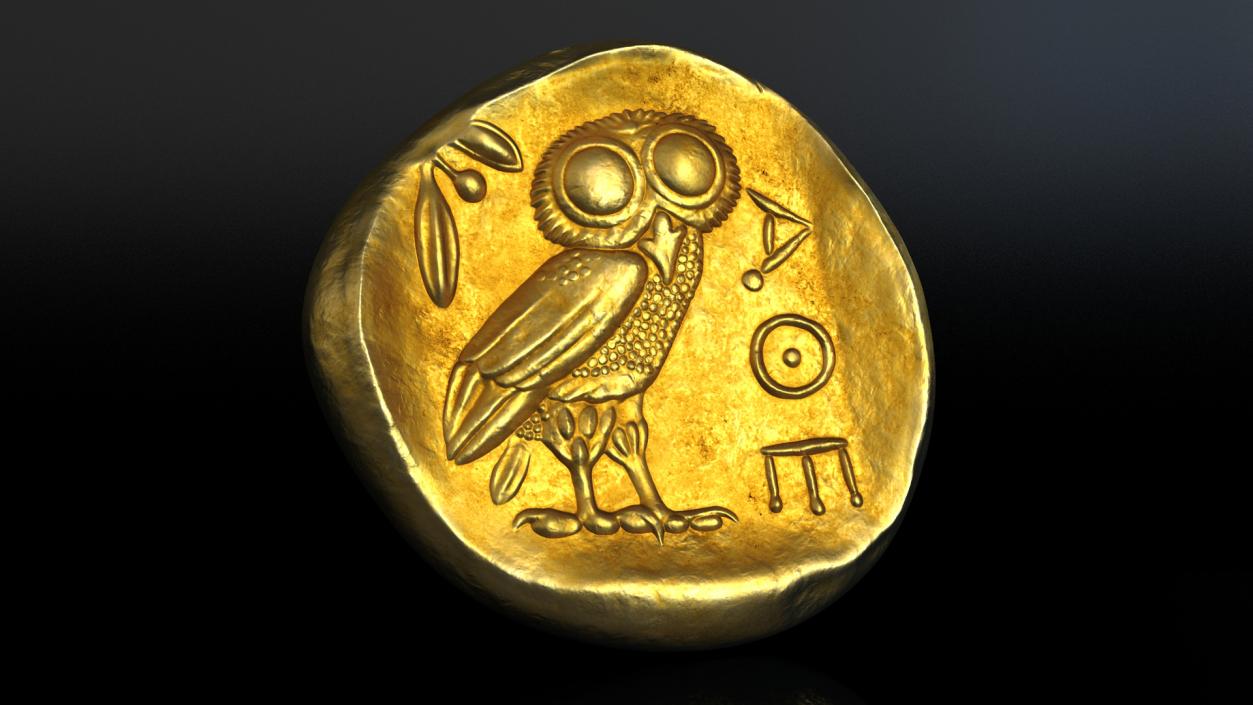 Gold Ancient Coin 3D