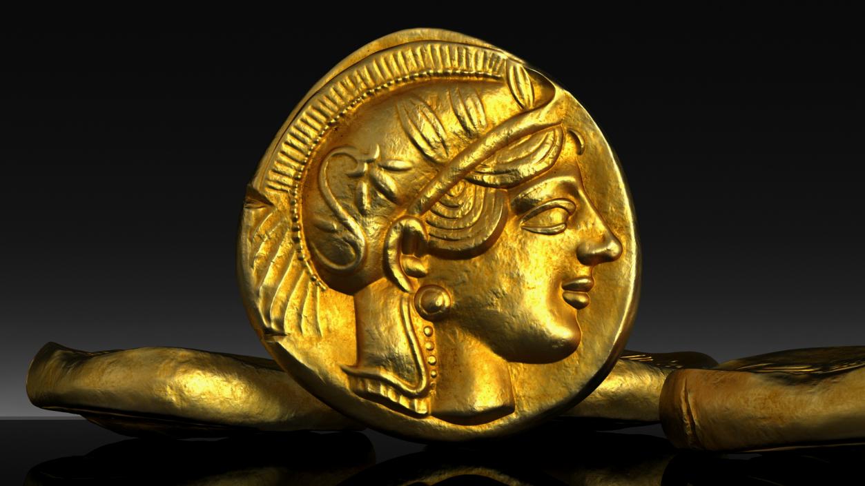 Gold Ancient Coin 3D