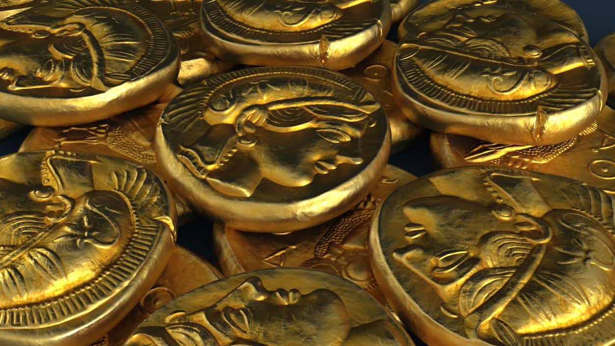 Gold Ancient Coin 3D