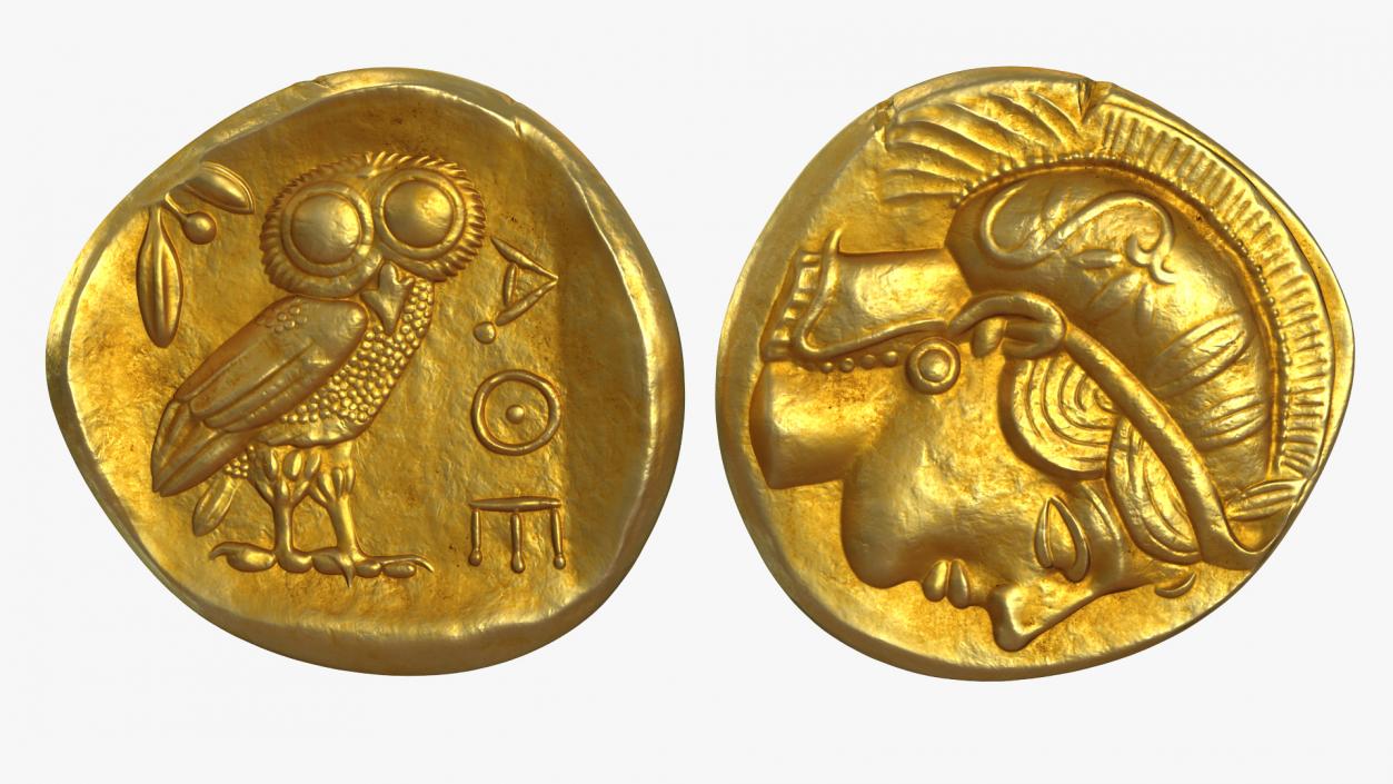 Gold Ancient Coin 3D