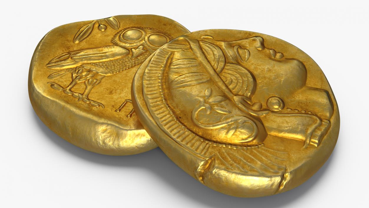 Gold Ancient Coin 3D