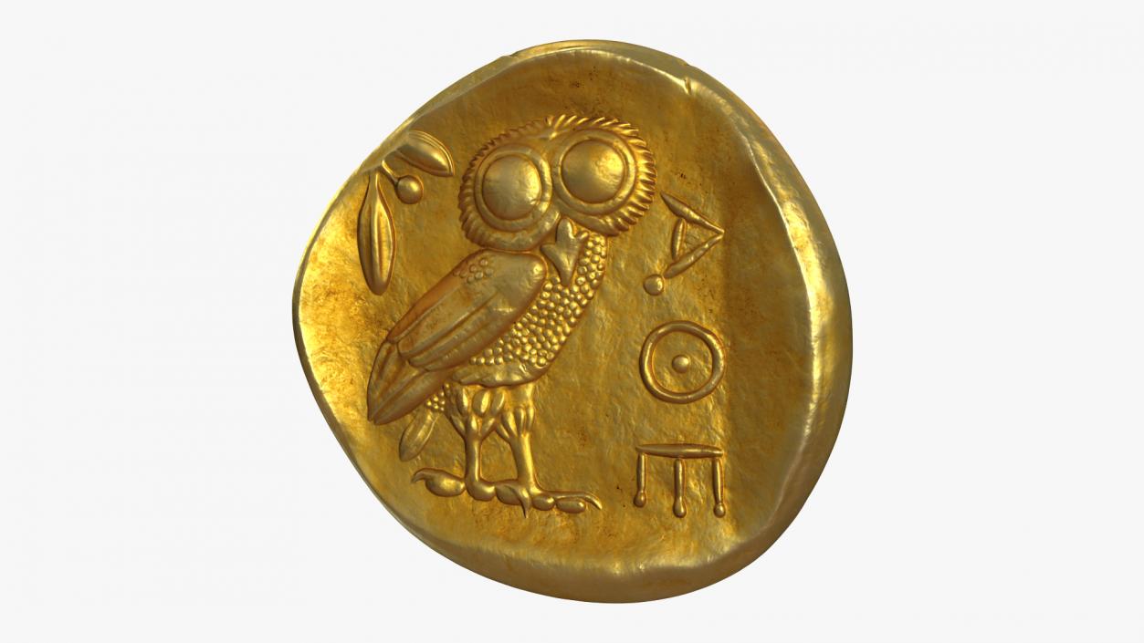 Gold Ancient Coin 3D