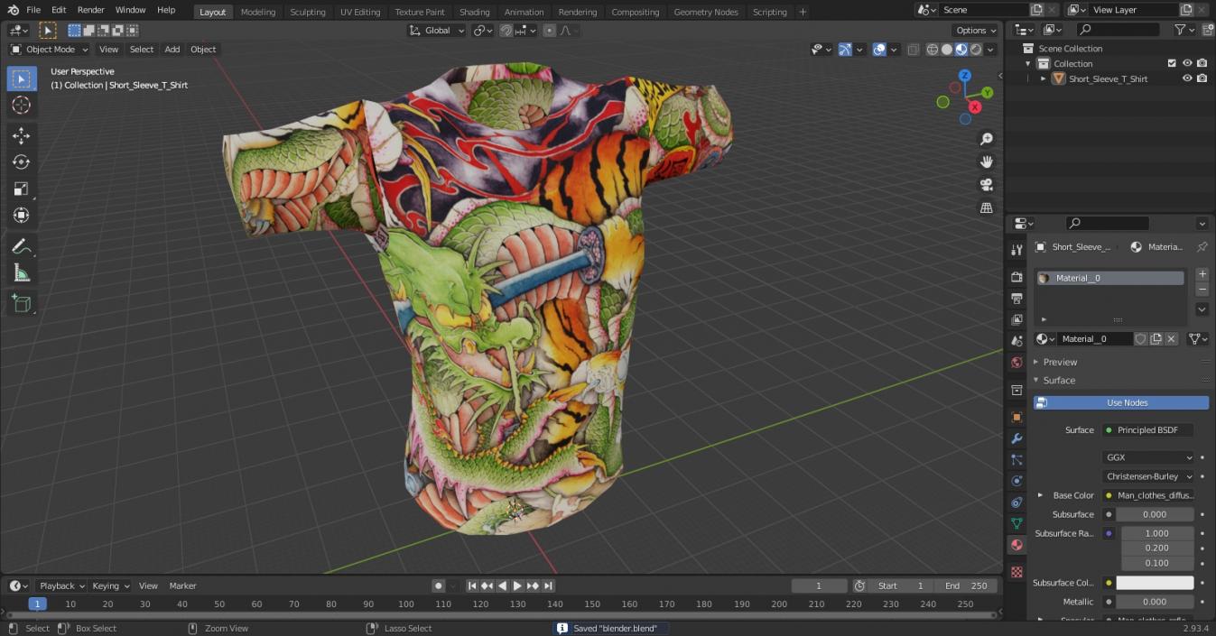 3D model Short Sleeve T Shirt