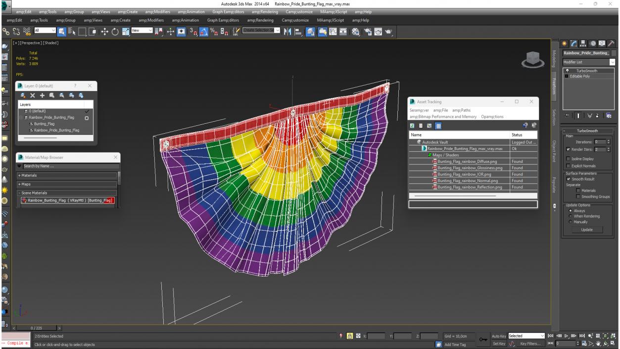 3D Rainbow Pride Bunting Flag