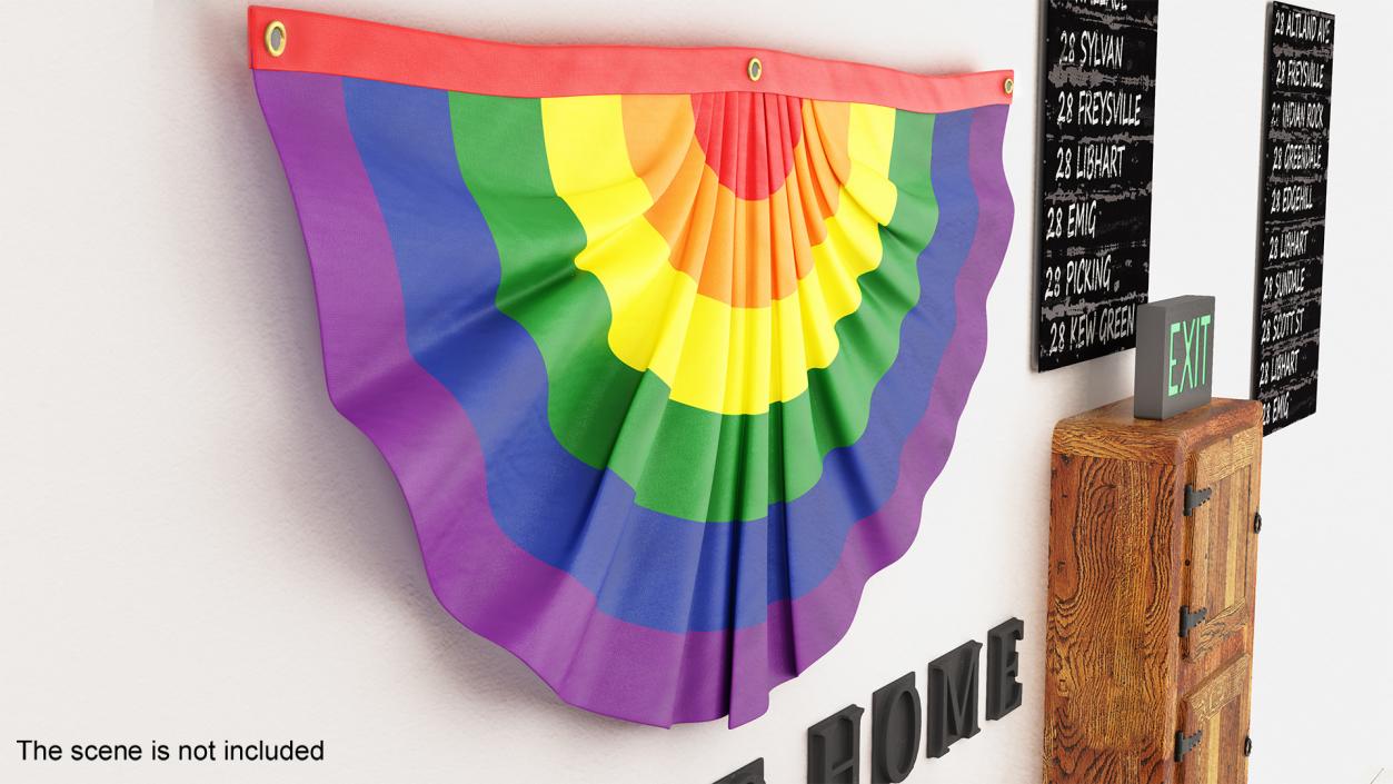 3D Rainbow Pride Bunting Flag