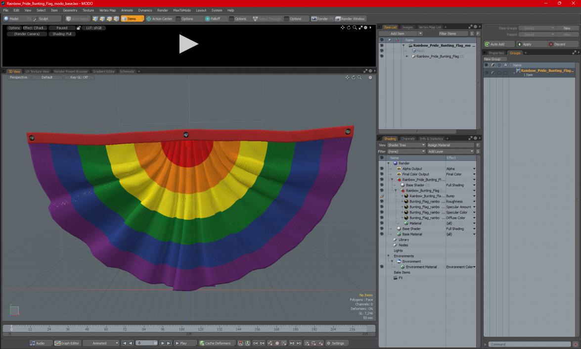 3D Rainbow Pride Bunting Flag