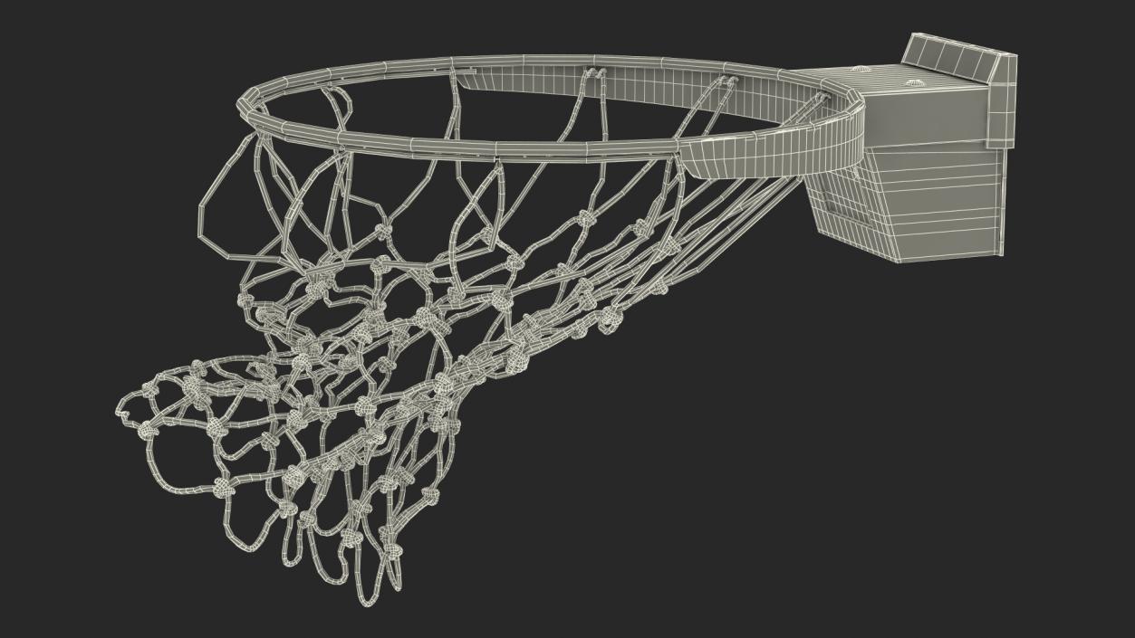 3D model Animated Spalding Basketball Falls Through the Net