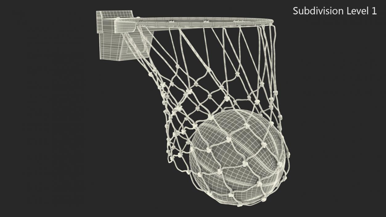 3D model Animated Spalding Basketball Falls Through the Net