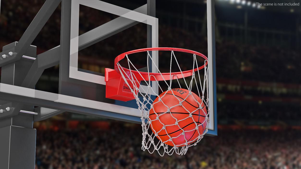 3D model Animated Spalding Basketball Falls Through the Net