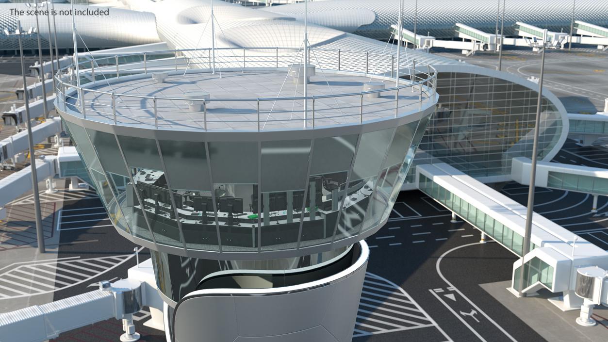 3D model Airport Air Traffic Control Tower with Interior Generic