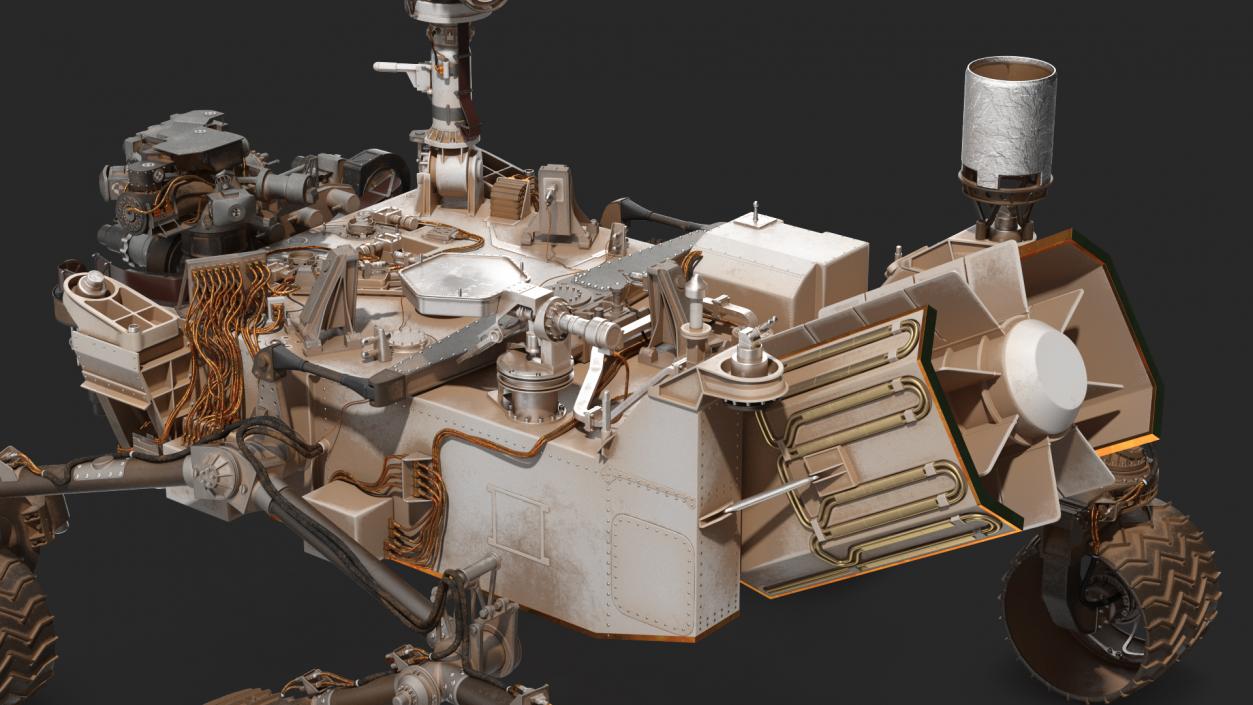 3D Curiosity Mars Rover Dusty Rigged model