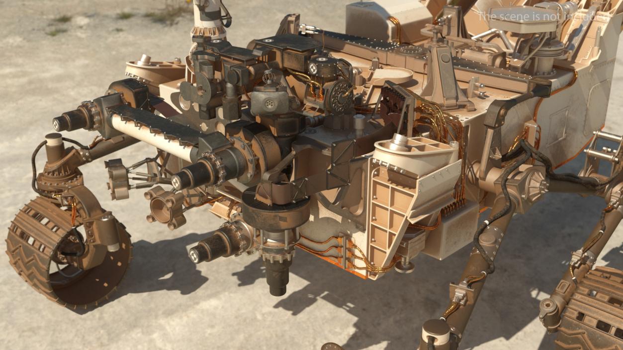 3D Curiosity Mars Rover Dusty Rigged model