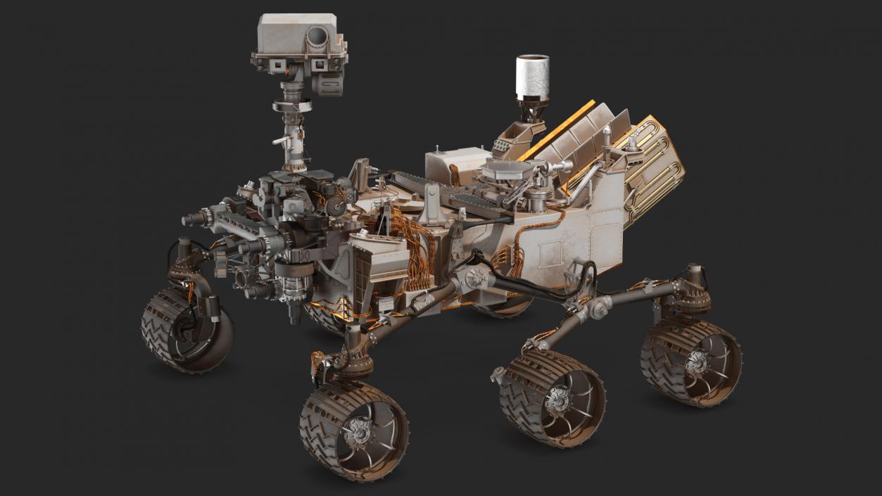 3D Curiosity Mars Rover Dusty Rigged model