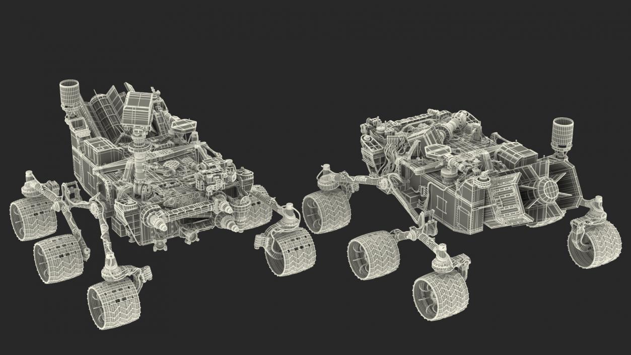 3D Curiosity Mars Rover Dusty Rigged model