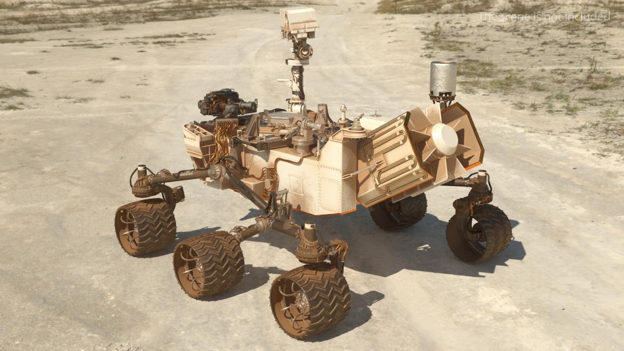 3D Curiosity Mars Rover Dusty Rigged model