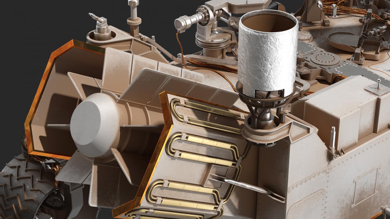 3D Curiosity Mars Rover Dusty Rigged model