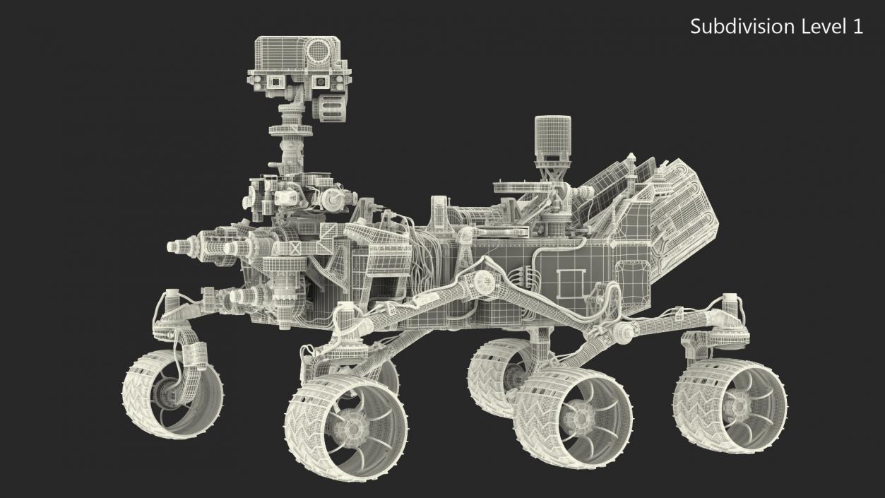 3D Curiosity Mars Rover Dusty Rigged model