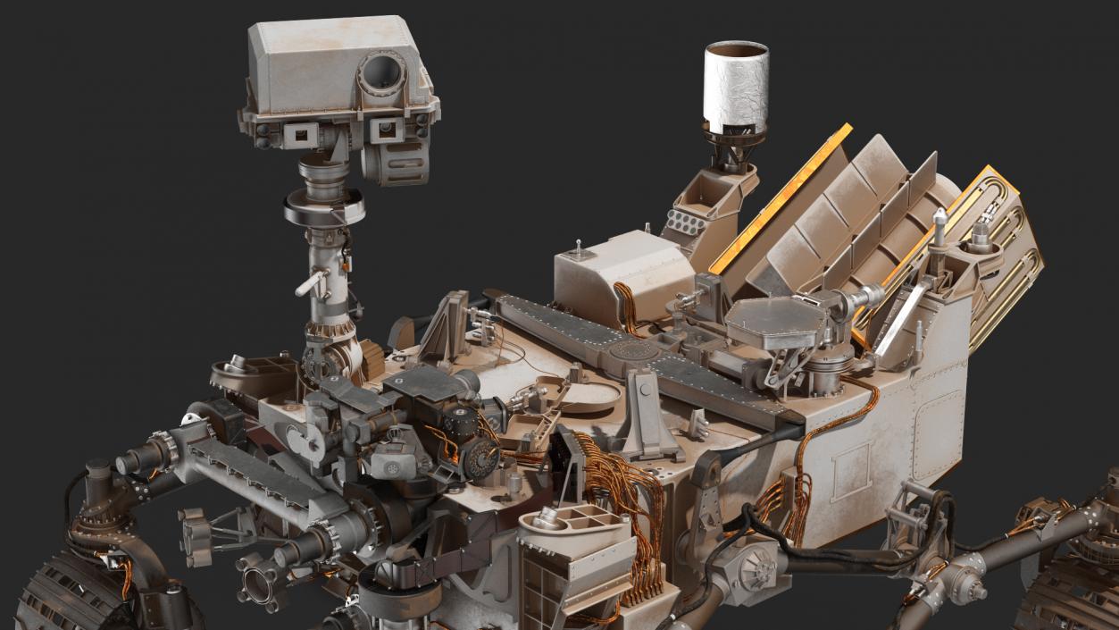 3D Curiosity Mars Rover Dusty Rigged model