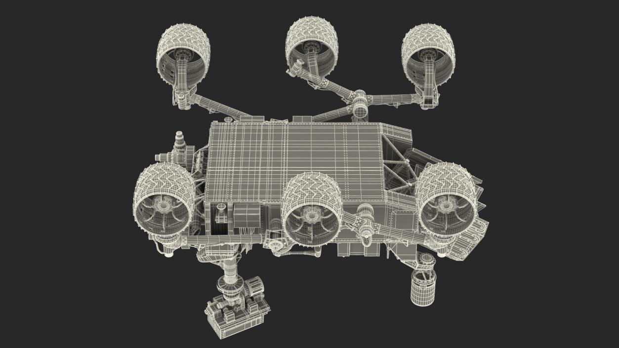 3D Curiosity Mars Rover Dusty Rigged model