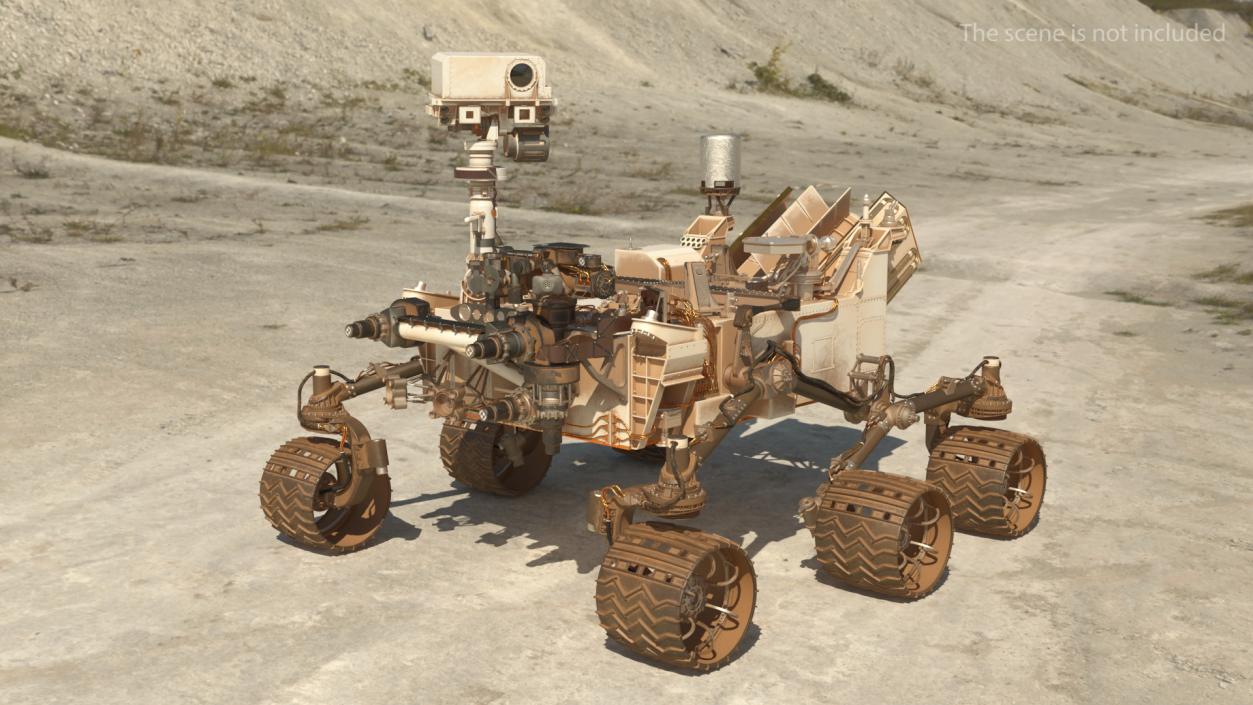 3D Curiosity Mars Rover Dusty Rigged model