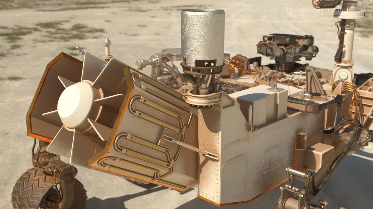 3D Curiosity Mars Rover Dusty Rigged model