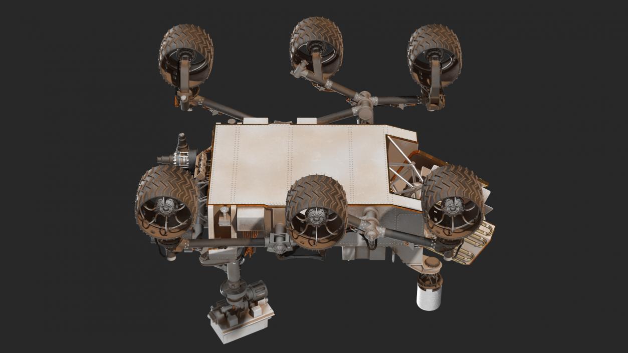 3D Curiosity Mars Rover Dusty Rigged model