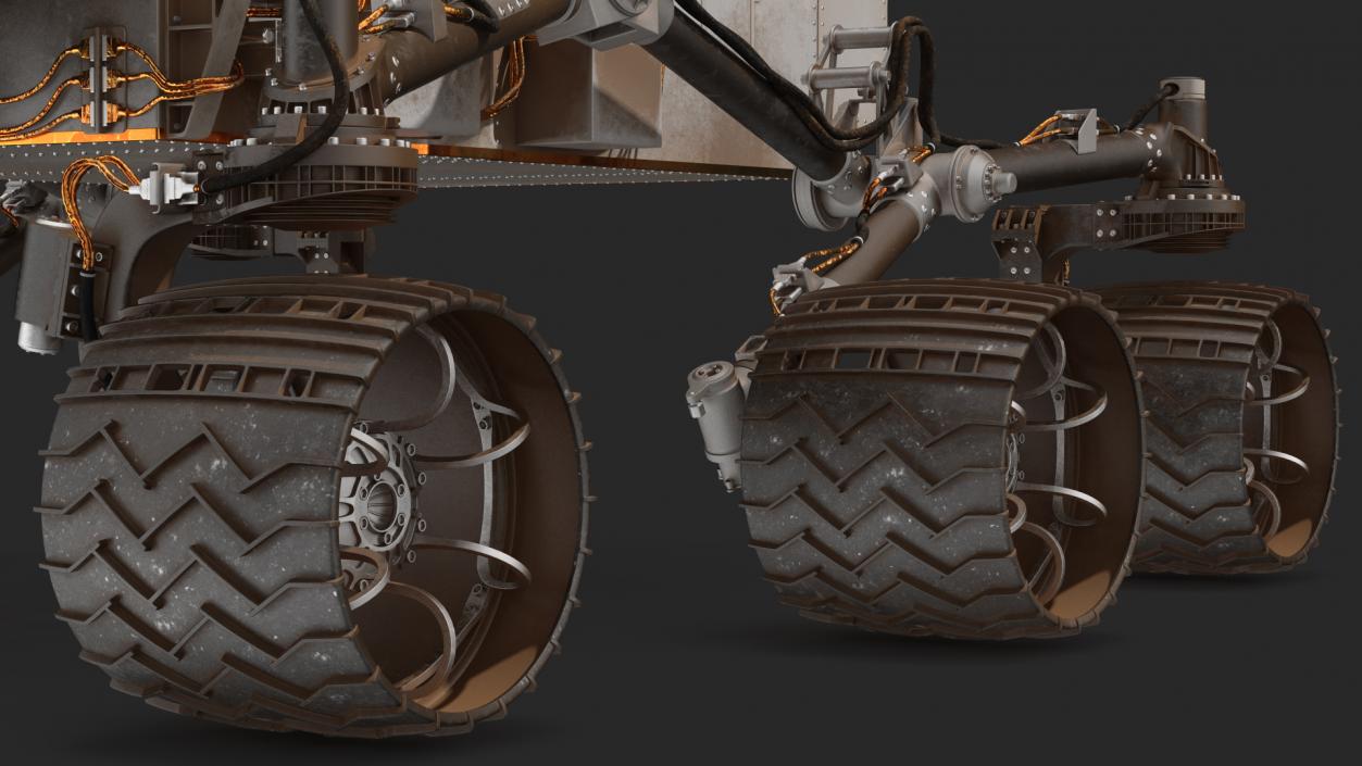 3D Curiosity Mars Rover Dusty Rigged model