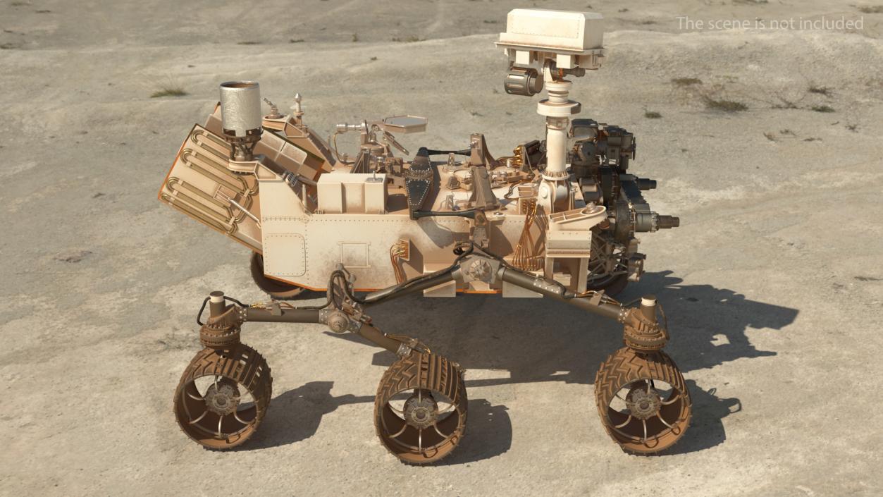 3D Curiosity Mars Rover Dusty Rigged model