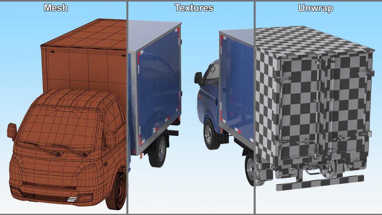 Japanese Mini Truck Refrigerator Blue 3D