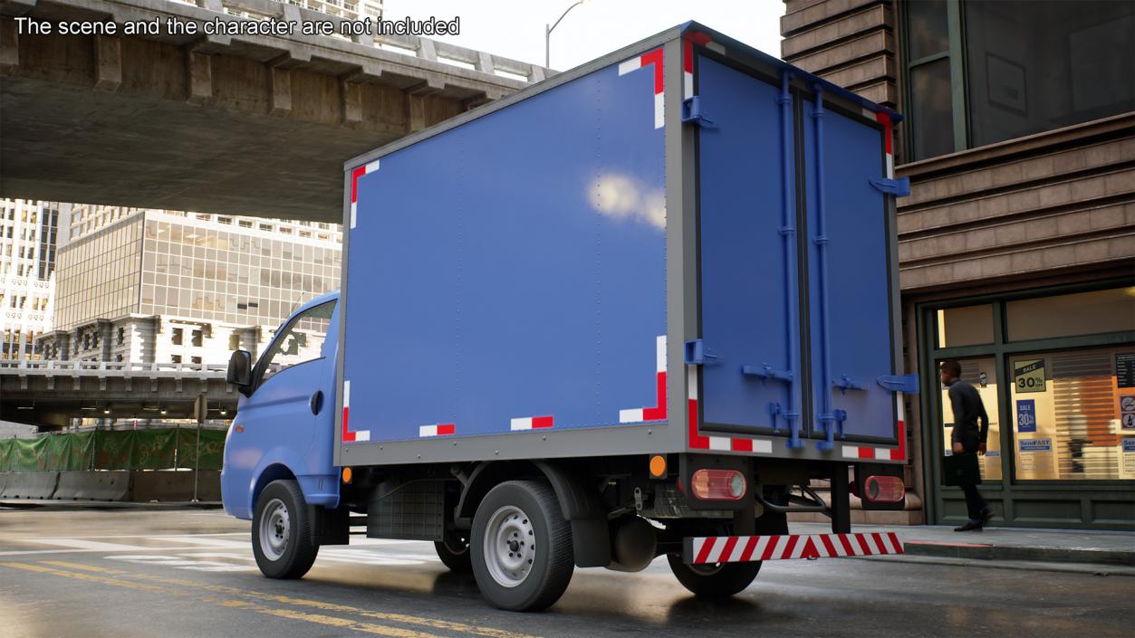 Japanese Mini Truck Refrigerator Blue 3D