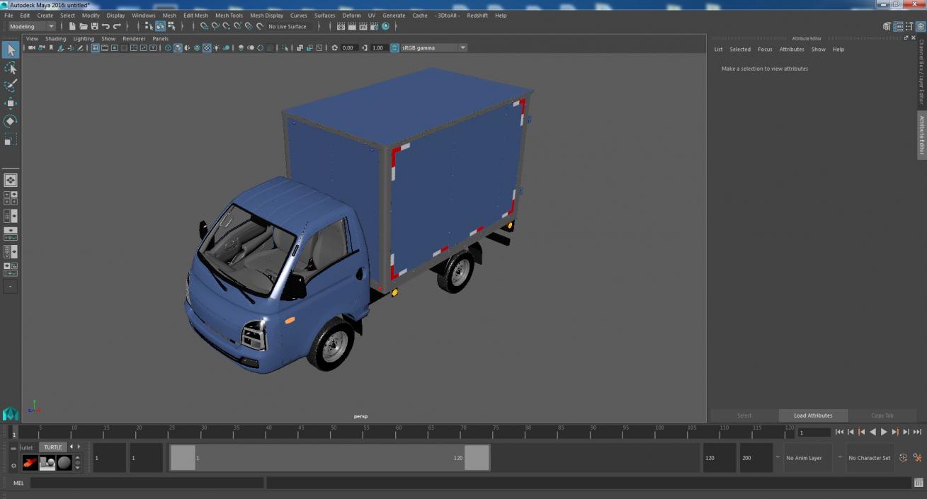 Japanese Mini Truck Refrigerator Blue 3D